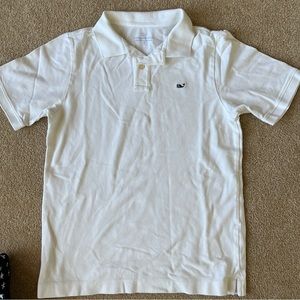 Vineyard vines boys size medium (12-14) white polo tee. Like new. Worn once.